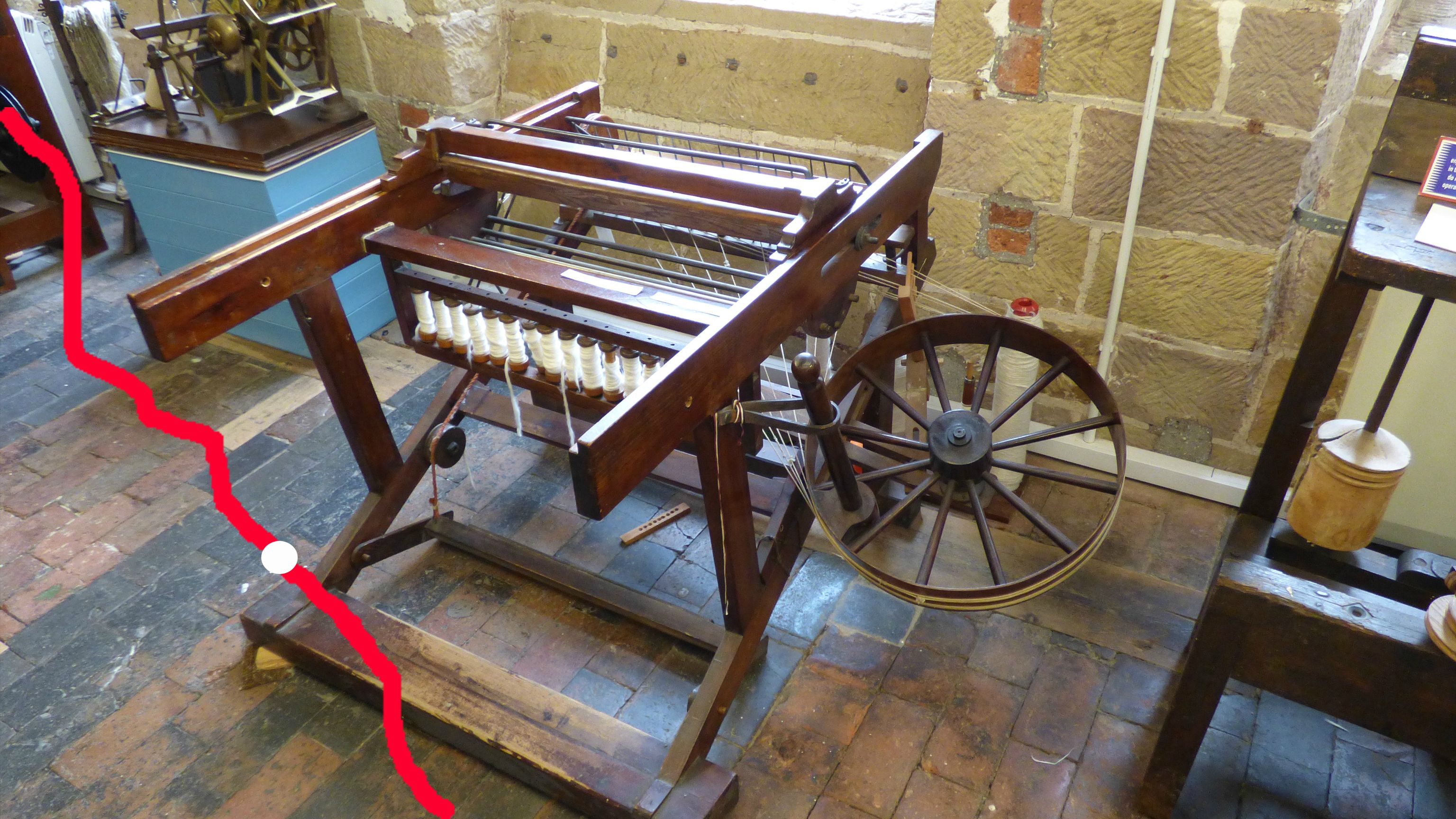 The first machine to spin the cotton.